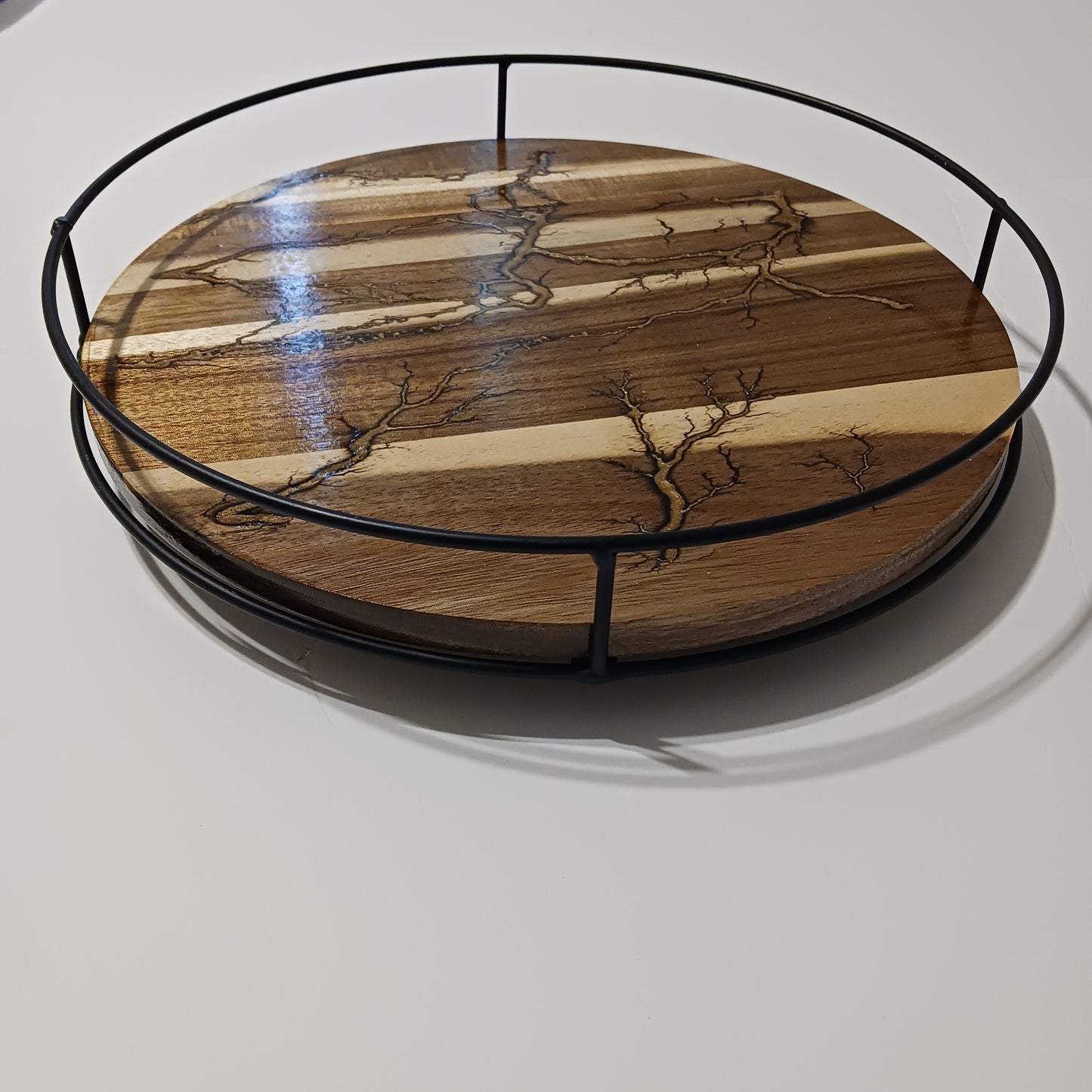 Rotating wooden storage rack